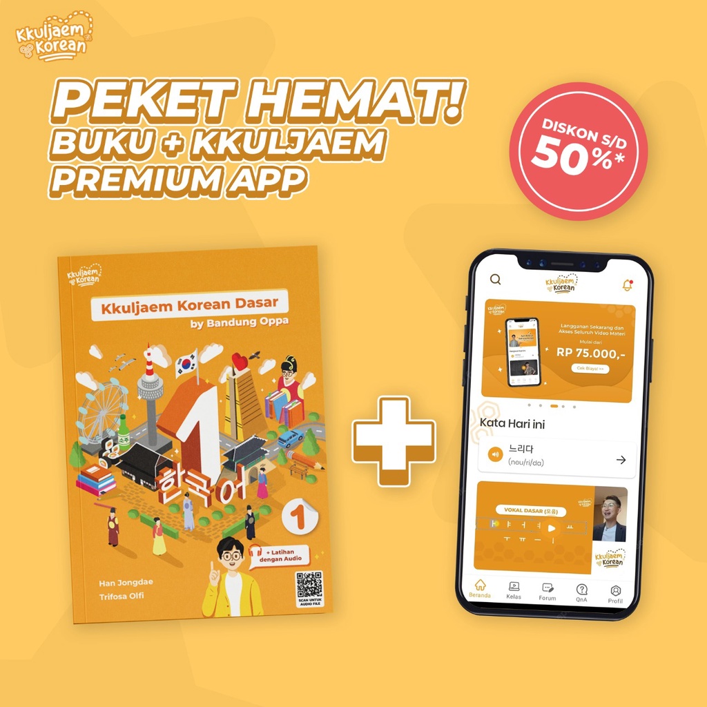 Jual [paket Hemat] Buku Bahasa Korea Kkuljaem Korean Kkuljaem Korean