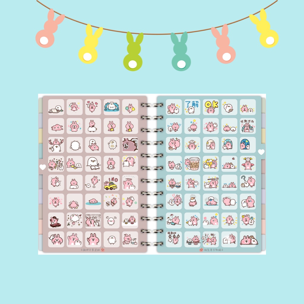 Jual Sticker Book Cute Rabbit Cartoon --- Moe Rabbit Sticker Book ...