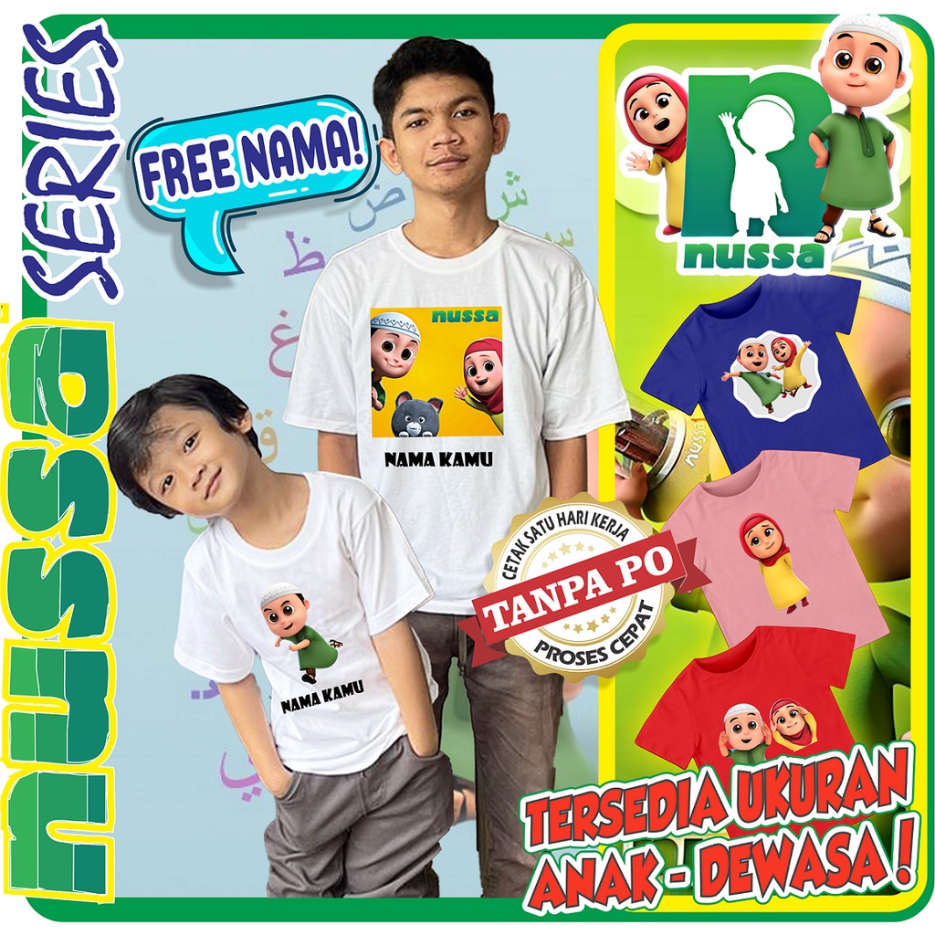 Jual [FREE NAME] KAOS COUPLE KELUARGA NUSSA RARA BANYAK MOTIF FREE ...