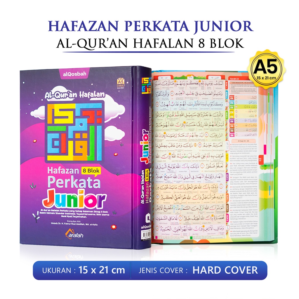 Jual Al Quran Terjemah Hafazan Junior Alquran Kecil 8 Blok Perkata ...