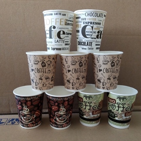Jual Papercup / Paper Cup Gelas Kopi Kertas 8oz Motif Tebal 210gsm ...