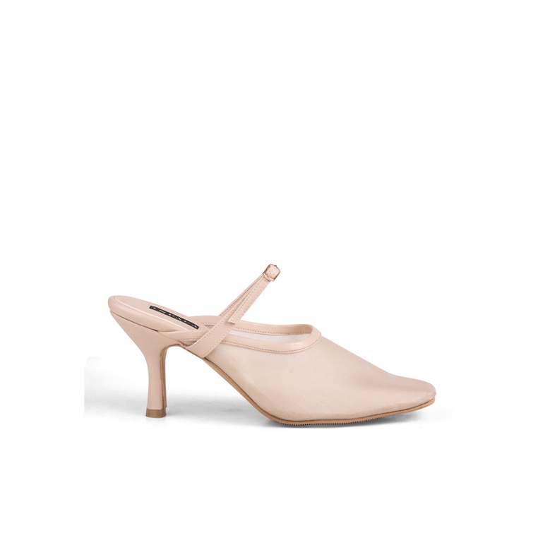 Jual INPACA Kim Mesh Mule Party Heels in Nude | Shopee Indonesia