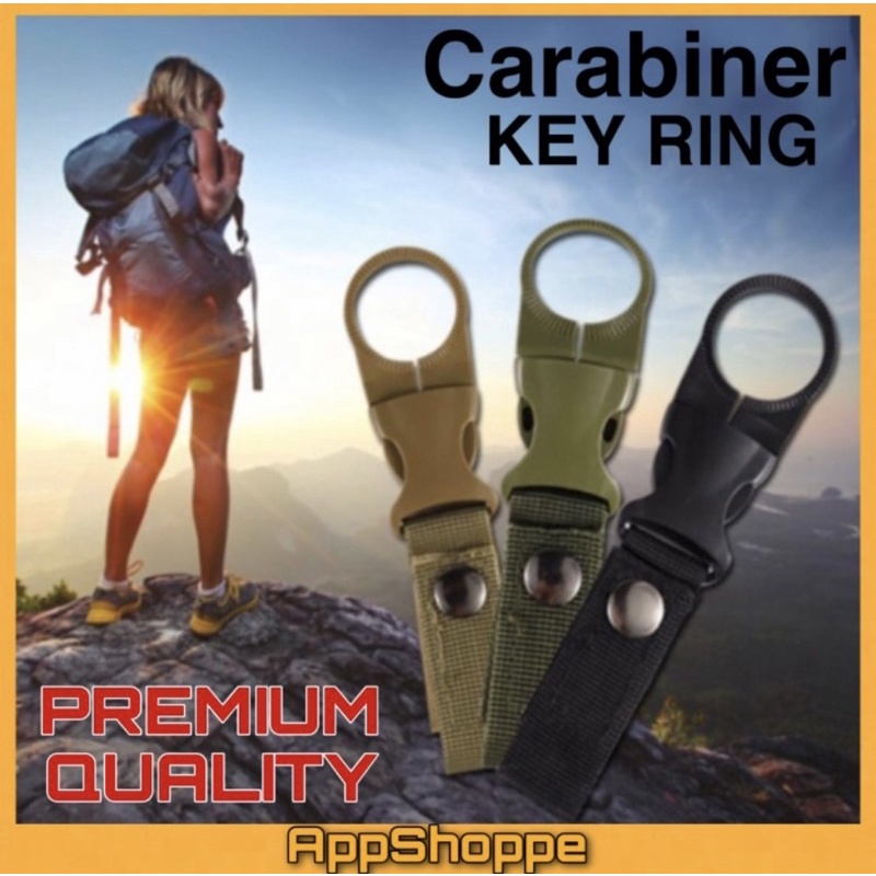 Jual Carabiner Key Ring Holder Bottle Buckle Clip Webbing Nylon Premium ...