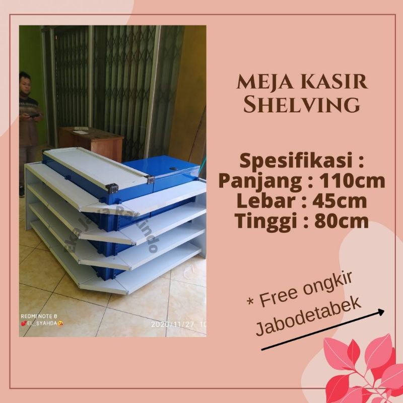 Jual Meja Kasir Shelving Biru Supermarketminimarket T 80 P 110 L 45 Shopee Indonesia 1135