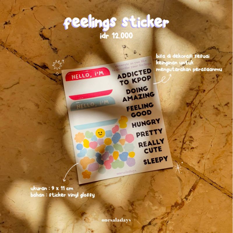 Jual Feelings Sticker by onesaladays | Shopee Indonesia