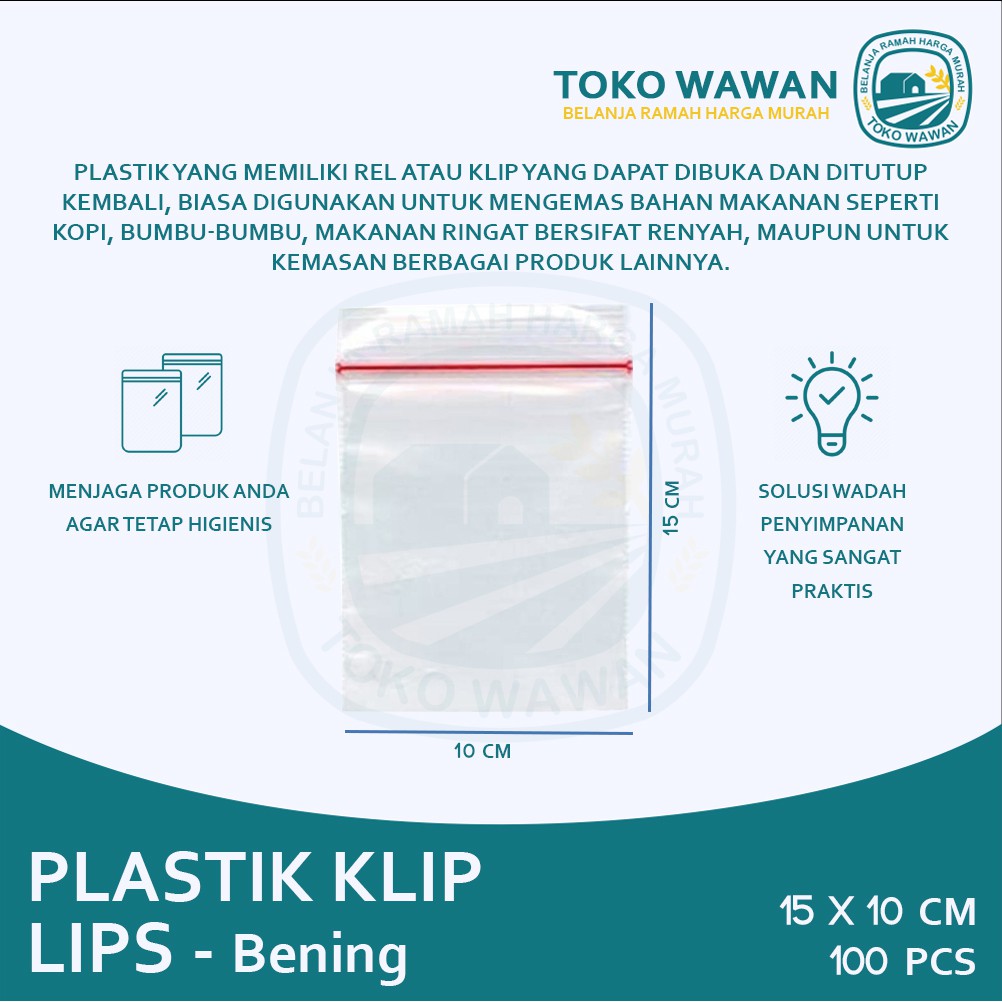 Jual Klip Plastik Bening Pp Ukuran 15x10 Cm 15 X 10 Cm Isi 100 Lembar