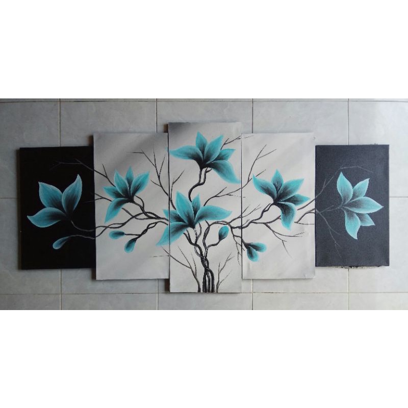 Jual Lukisan panel bunga Bali minimalis 5in1 | Shopee Indonesia