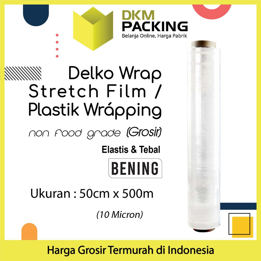 Jual Plastik Wraping Stretch Film 50cm BENING DELKOWRAP TEBAL CLEAR ...