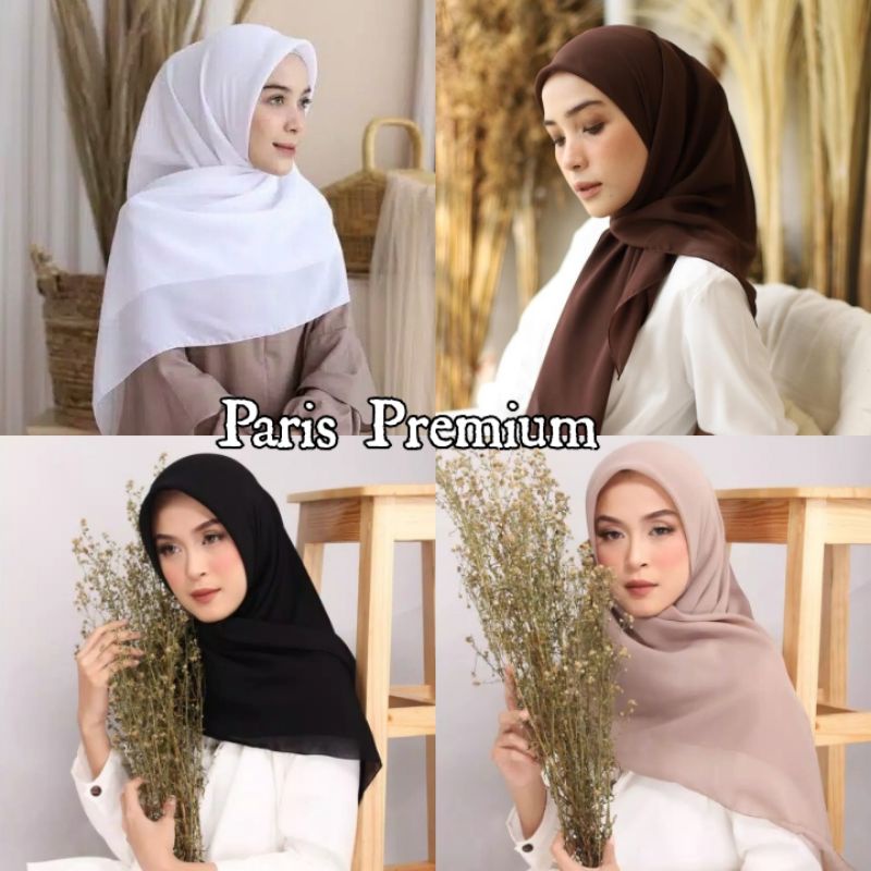 Jual SEGIEMPAT PARIS PREMIUM POLOS JILBAB DAILY HIJAB SEGI4 ( Hitam ...