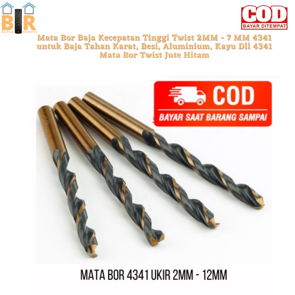 Jual Mata Bor Baja Kecepatan Tinggi Twist 2mm - 7mm 4341 untuk Baja ...