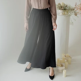 Sahara By Aska Label Celana Kulot Wanita Lebar Pinggang Karet Warna Hitam Offwhite Navy Grey