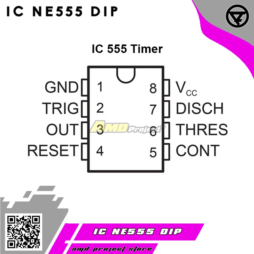 Jual IC NE555 NE555N 555 Clock Timer Oscillator 8 Kaki DIP | Shopee ...
