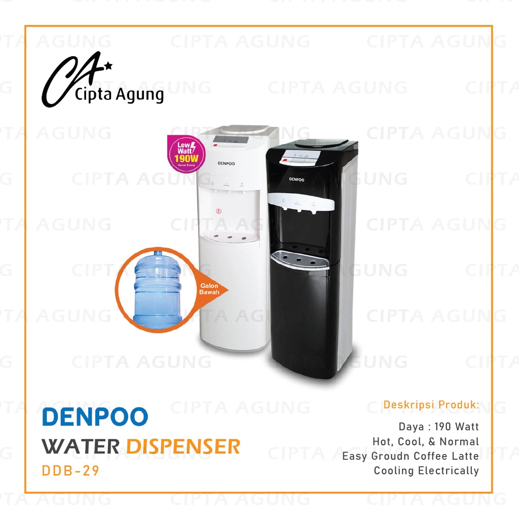 Jual Dispenser Galon Bawah Denpoo Ddb 29 Ddb 29 Ddb29 Low Watt Shopee Indonesia 8484