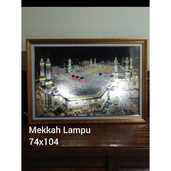 kaligrafi mekkah dan madinah lampu FREE PECKING KAYU SAFETY