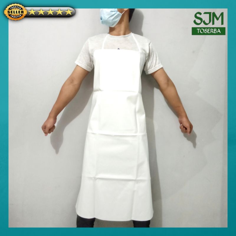 Jual Apron Pvc Putih Industri Sisi Celemek Anti Chemical Shopee