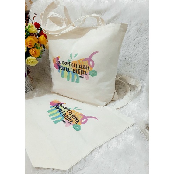 Jual Tas Totebag Blacu Tote Bag Printing Custom Souvenir Ultah Nikah Bridesmaid Promosi Branding 5923