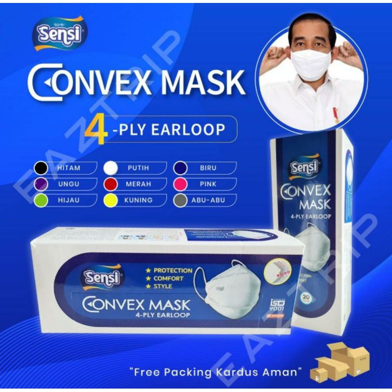 Jual Masker SENSI Convex KF94 Cantol Telinga 3D Mask Isi 20 | Shopee ...