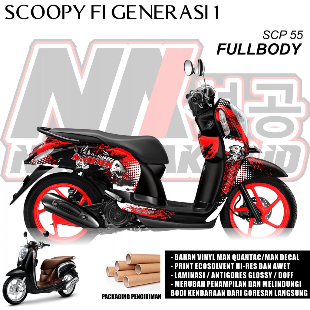 Jual SCP 55 DECAL STICKER SCOOPY FI 2013 2014 2015 2016 ANKER FISH 2 ...