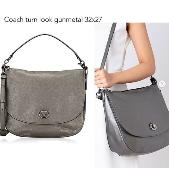 Coach turnlock 2025 hobo gunmetal