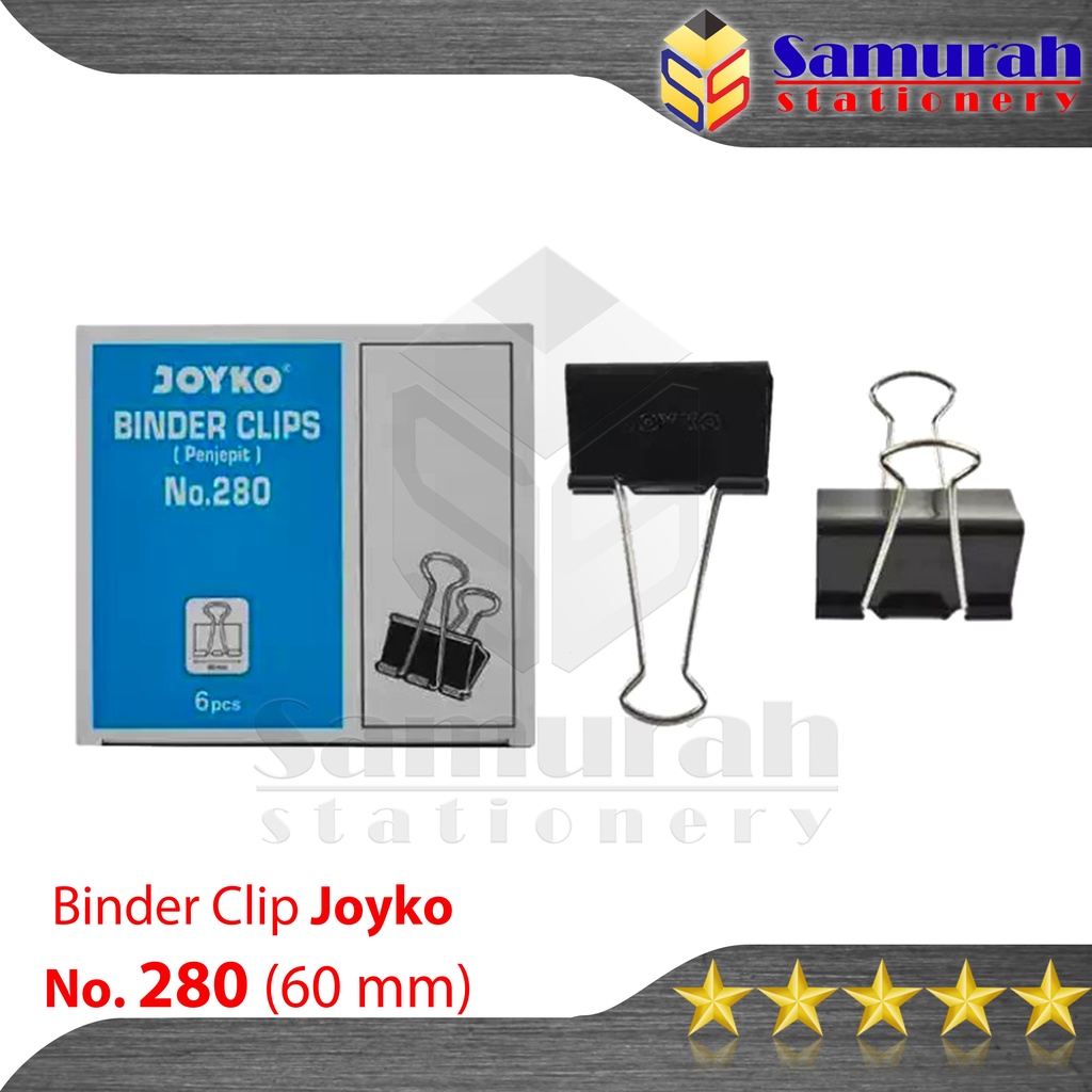 Jual Binder Clips No 280 Joyko Clip Hitam Klip Jepit Kertas Besar