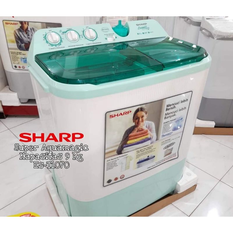 Jual MESIN CUCI SHARP 2TABUNG 9KG EST 1070SJ HIJAB SERIES KEDIRI ...