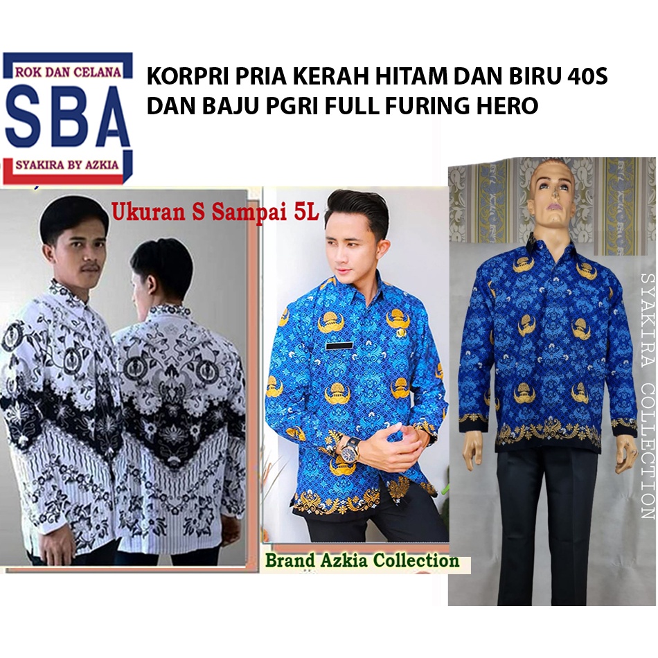 Jual Baju Batik Pgri Dan Korpri Pria Brand Azkia Shopee Indonesia