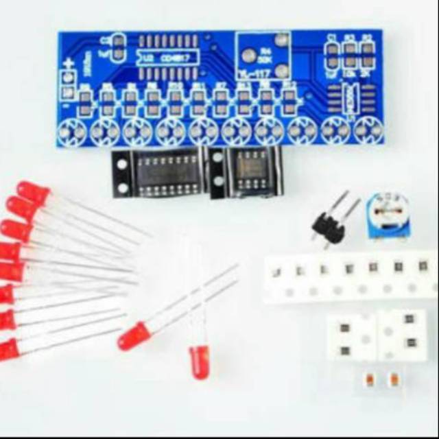 Jual CD4017 + NE555 10x Led Berjalan DIY Kits Light Water Flowing
