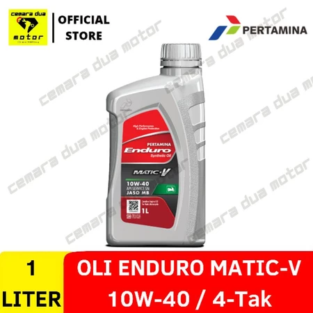 OLI PERTAMINA ENDURO MATIC-V 10W-40 1 LITER SYNTHETIC OLI MOTOR MATIC SPORT OLI ENDURO MATIC V OLI MESIN OLI RACING OLI MATIC 150cc OLI MOTOR HONDA YAMAHA SUZUKI VESPA KAWASAKI OLI PREMIUM