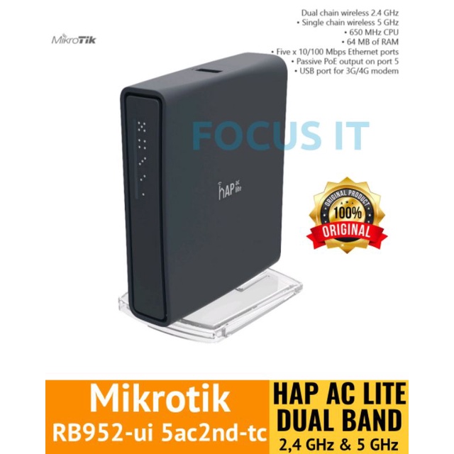 Jual Mikrotik Hap AC Lite RB952-Ui-5ac2nd-TC Routerboard | Shopee Indonesia