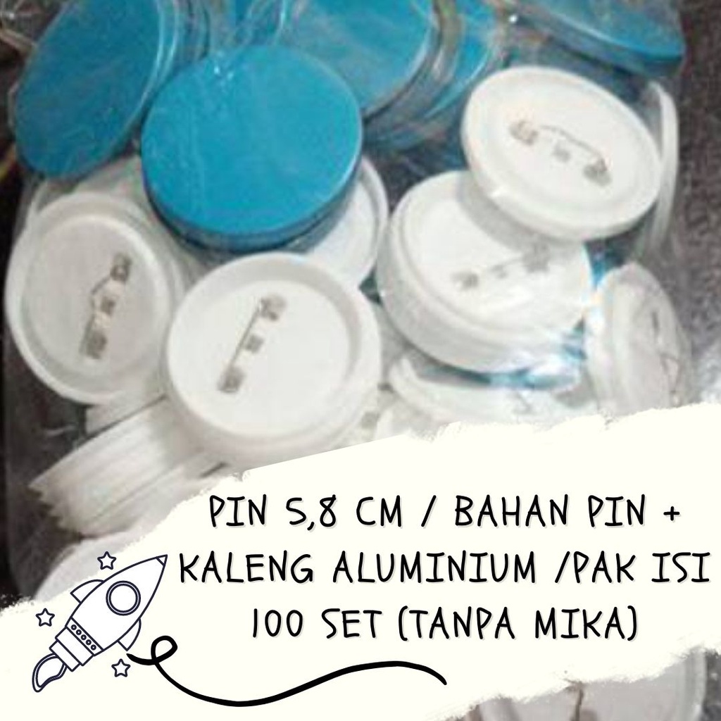 Jual PIN 5,8 CM / BAHAN PIN + KALENG ALUMINIUM/PAK ISI 100 SET (TANPA ...