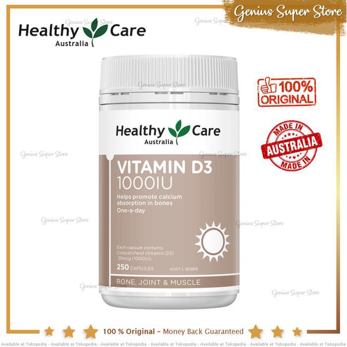 Jual Healthy Care Vitamin D3 1000IU 250 Capsules EXPIRED 2024 Shopee
