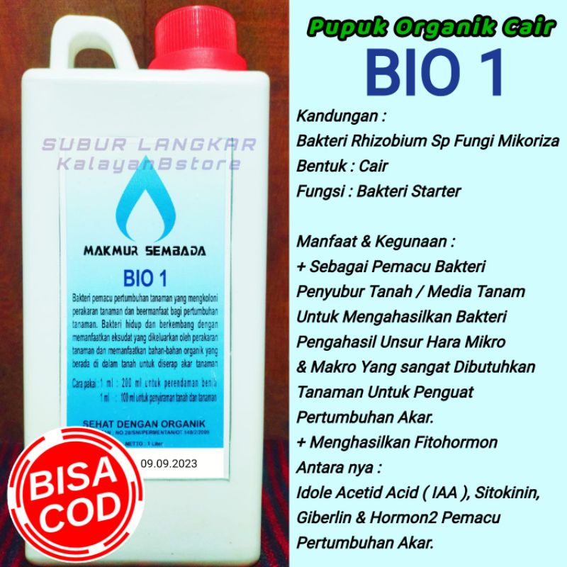 Jual PUPUK ORGANIK CAIR BIO 1 BOOSTER UNSUR HARA | Shopee Indonesia