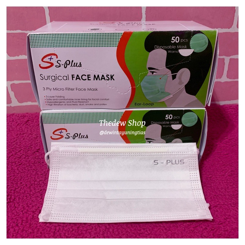 Jual Masker Medis Putih Surgical Face Mask Putih S Plus Emboss box 50 ...