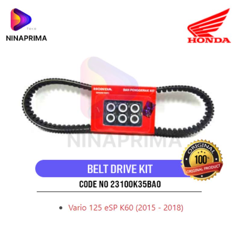 Jual Ban penggerak Van Belt (Belt Drive Kit) Vario 125 eSP K60