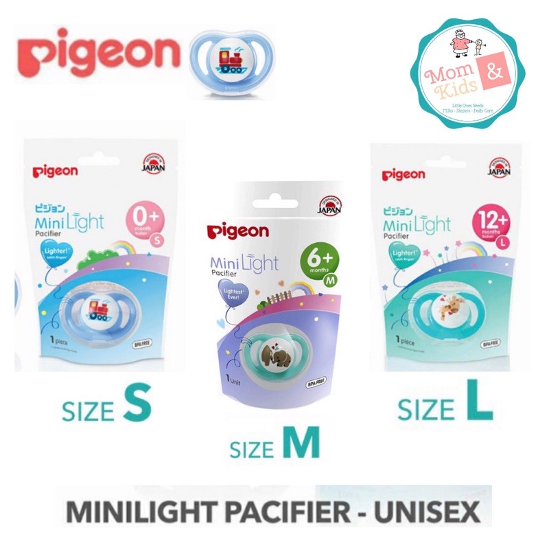 Jual EMPENG PIGEON MINI LIGHT PACIFIER SIZE S M L | EMPENG SILICONE ...
