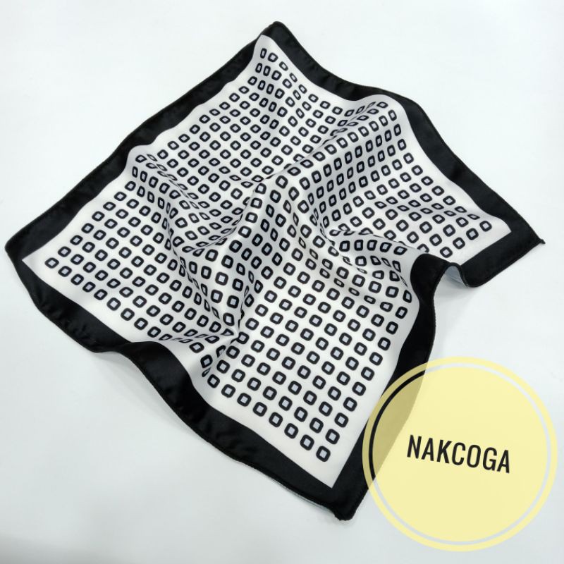 Jual sapu tangan jas blazer pria hitam putih hanky pocket square import