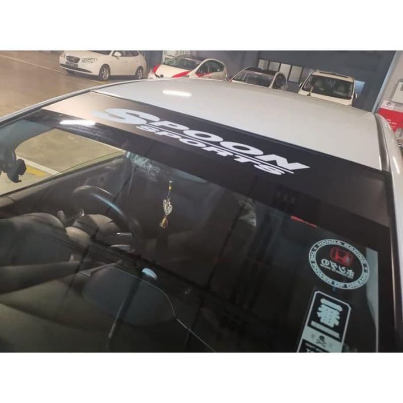 Jual stiker SPOON sport Sticker mobil kaca plus blok hitam pelindung ...