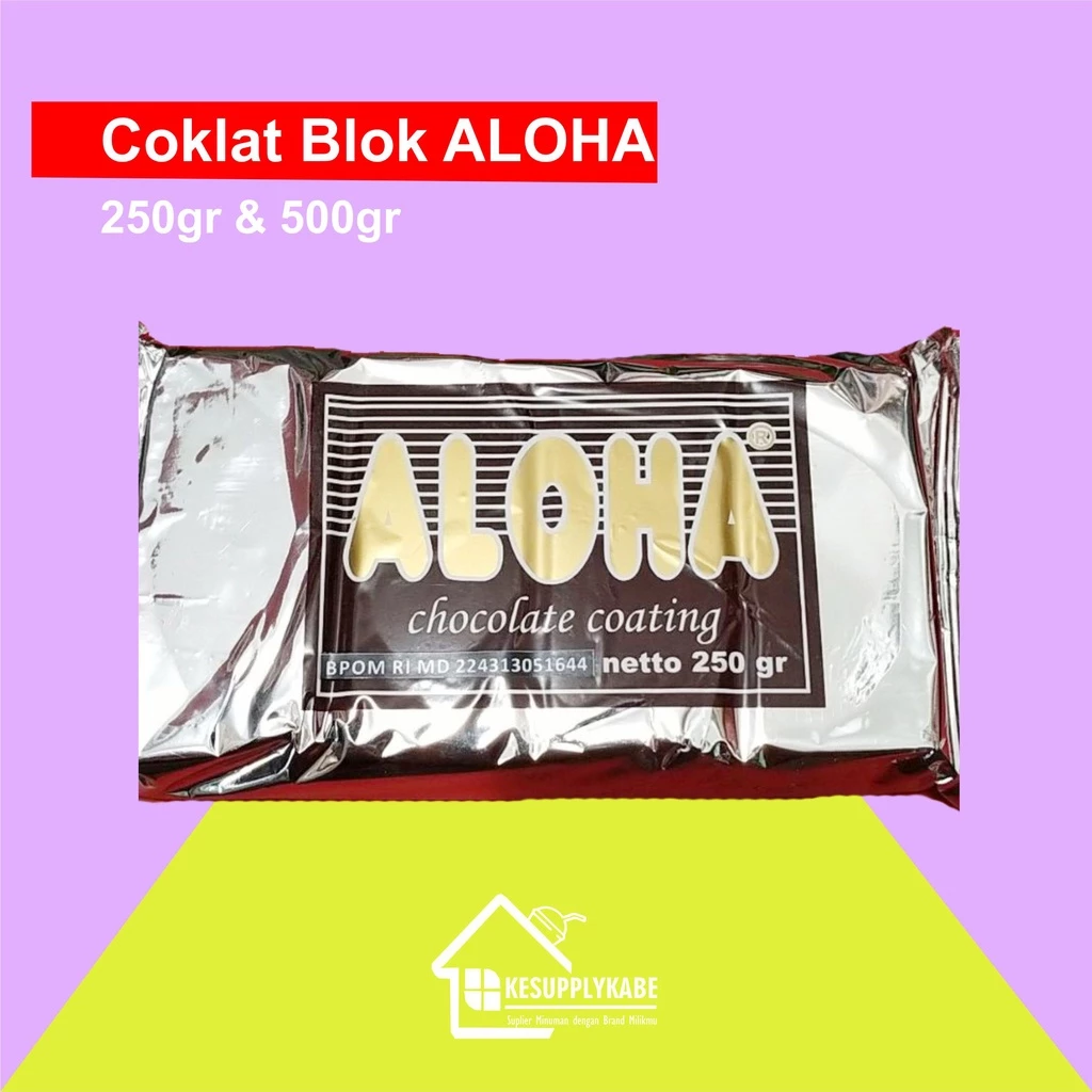 Coklat Blok Aloha dan Coklat putih (Chocolate Coating) 250gr & 500gr