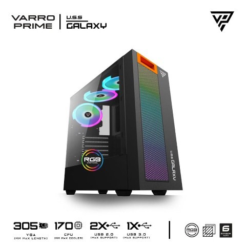 Jual Casing Gaming Varro USS Galaxy RGB Strip Panel Front | Shopee ...