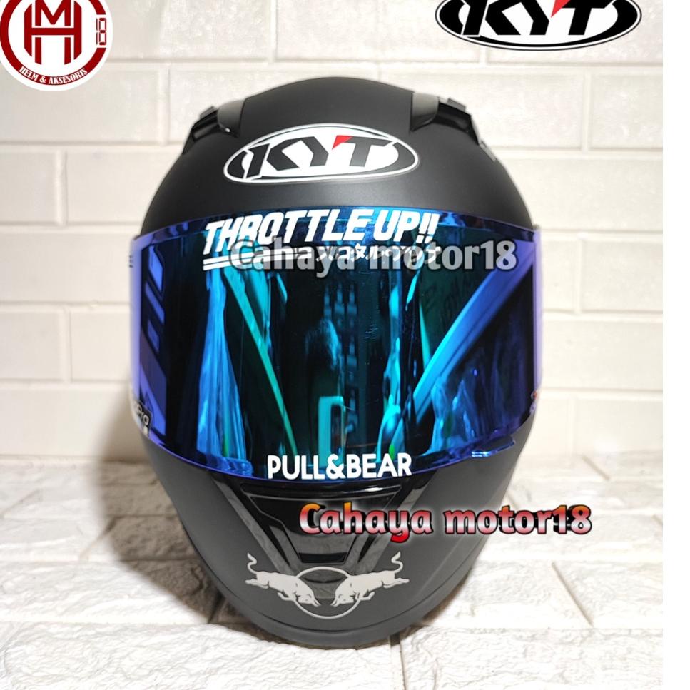 Jual Paket Ganteng Helm Kyt R Black Dof Helm Full Face Model Terkini Bc Shopee Indonesia