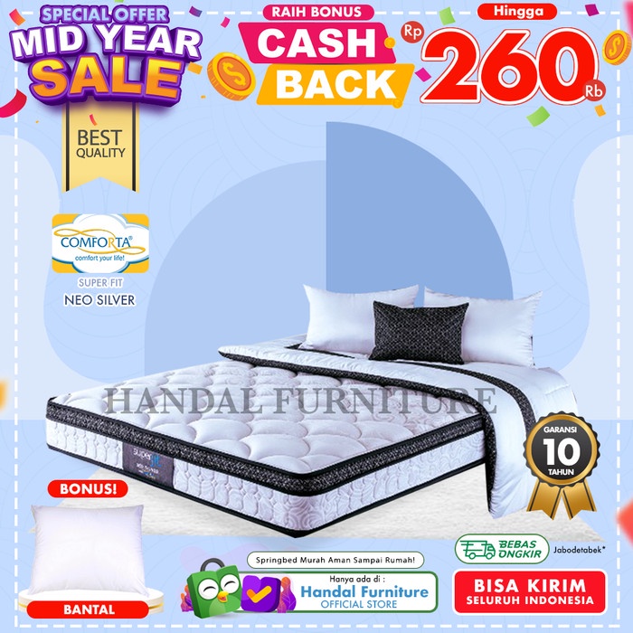 Jual Comforta Hanya Kasur Spring Bed Super Fit Silver 120X200 | Shopee ...