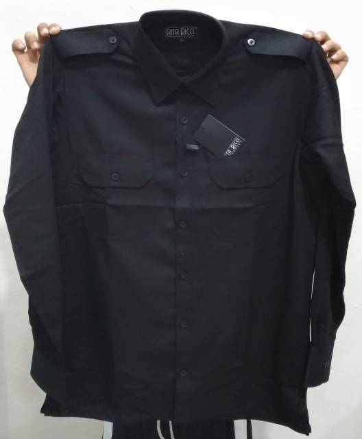 Jual KEMEJA DINAS PILOT PDH HITAM REGULER FIT RITA RICCI PANJANG DAN ...