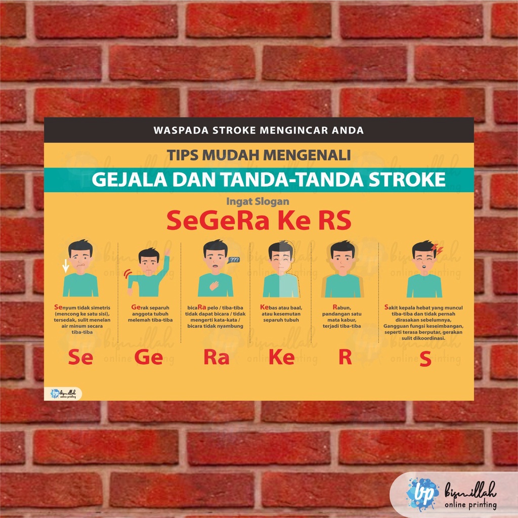 Jual Poster Kesehatan Gejala Dan Tanda Tanda Stroke | Shopee Indonesia