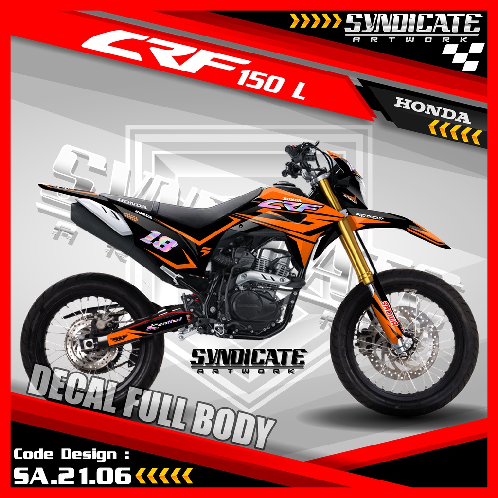 Jual Decal Sticker Full Body Motor CRF 150L - Dekal Stiker Motor Cross ...
