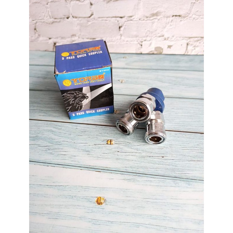 Jual TORA 3 PASS Quick Coupler Kopler Kompresor Angin Cabang Tiga 1/4 ...
