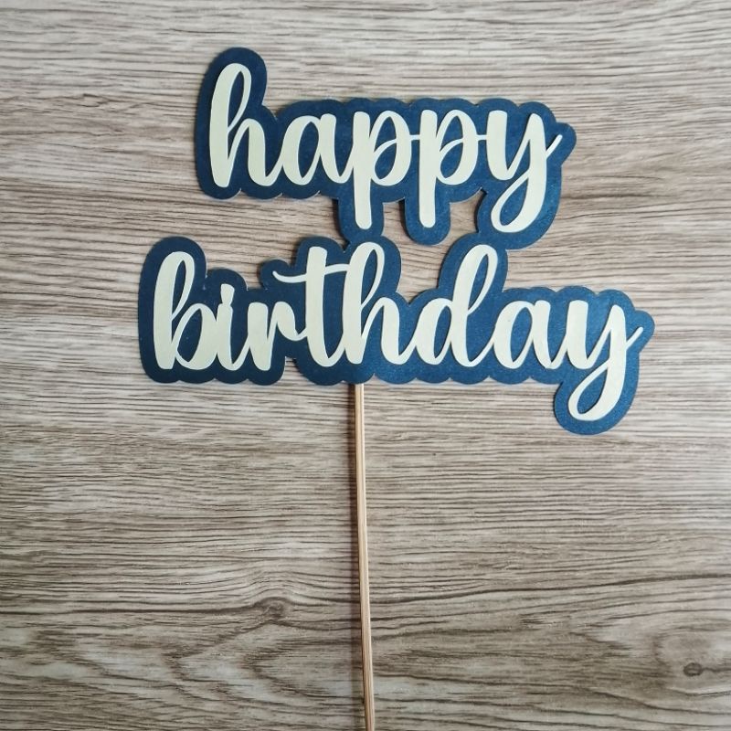 Jual Topper Happy Birthday Topper Kue Cake Custom Nama, Gambar dan ...