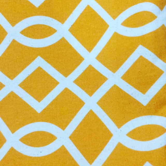 Jual Kain katun linen motif pattern warna kuning dan putih | Shopee ...
