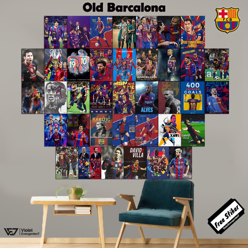 Jual POSTER FOOTBALL BARCELONA/ HIASAN DINDING TRENDY +FREE STIKER