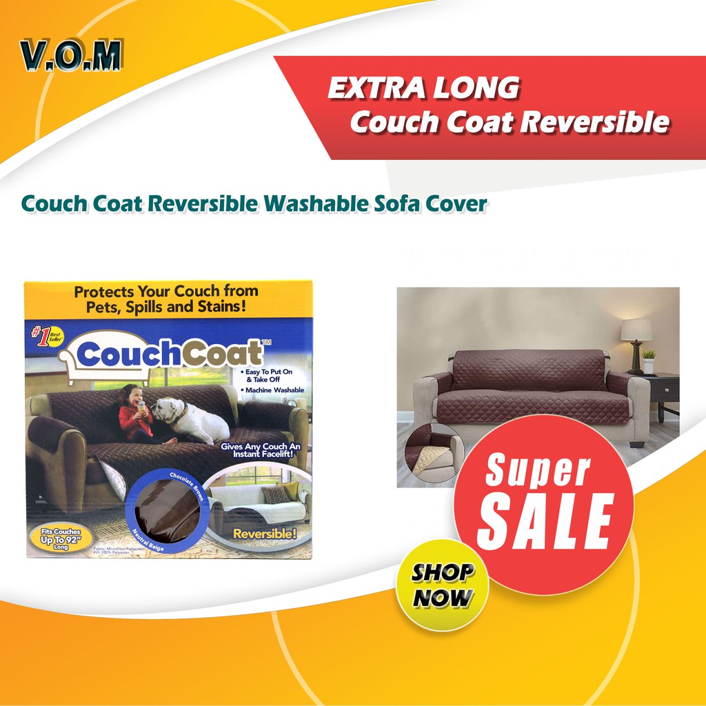Jual EXTRA LONG Couch Coat Reversible Washable Cover Sofa 0502 | Shopee ...