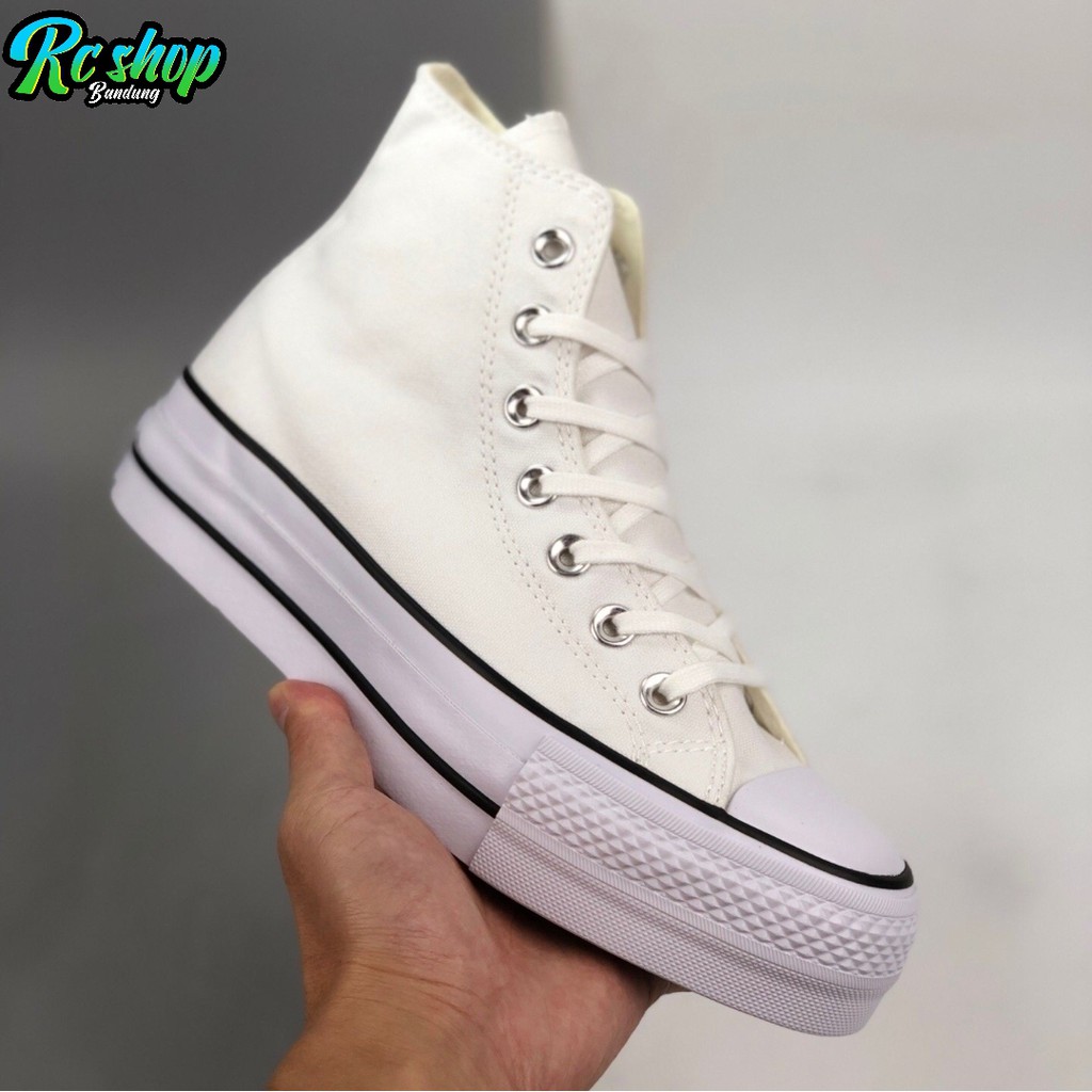 SEPATU CONVERSE ALLSTAR CHUCK TAYLOR LIFT HIGH WHITE ORIGINAL VIETNAM BNIB FULL TAG BARCODE